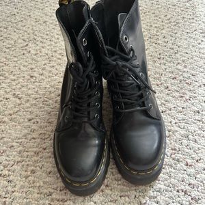 Dr. Martens Doc Jadon Black Smooth Leather Platform Boots UK5 or US women 7